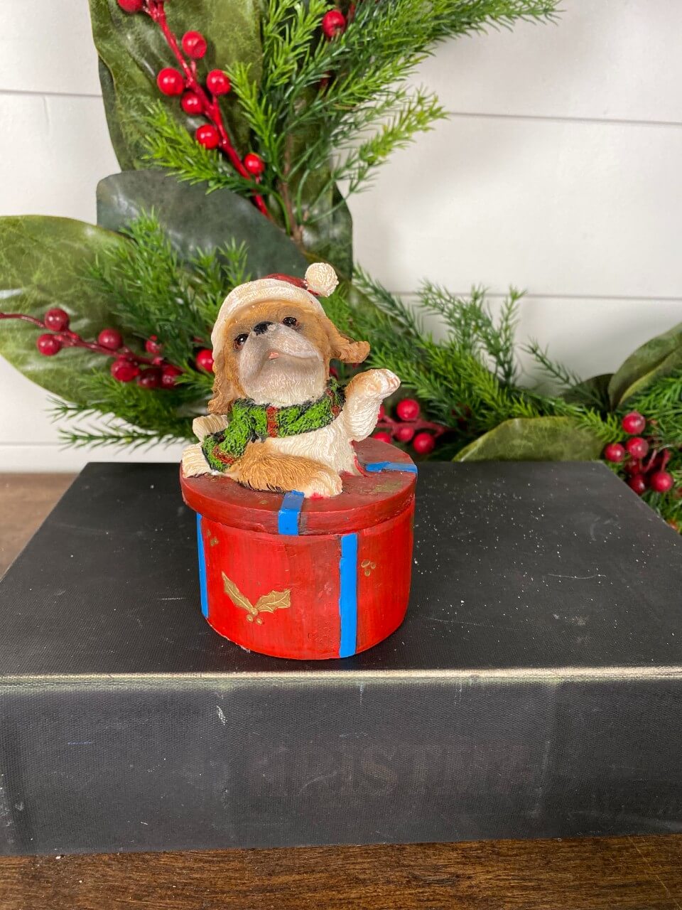 Dog Gift Box Holiday Accent