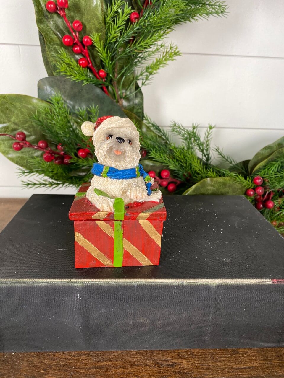 Dog Gift Box Holiday Accent