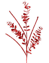 Red Glitter Boxwood Berry Stick Spray 29 Inch Christmas Decor