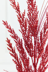 31" Red Glitter Cedar Grass Spray