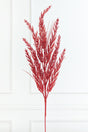 31" Red Glitter Cedar Grass Spray
