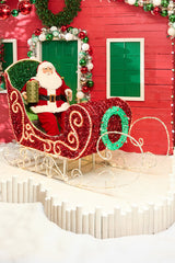 6 Ft Giant Red Christmas Sleigh Outdoor LED Holiday Display