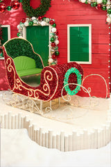 6 Ft Giant Red Christmas Sleigh Outdoor LED Holiday Display