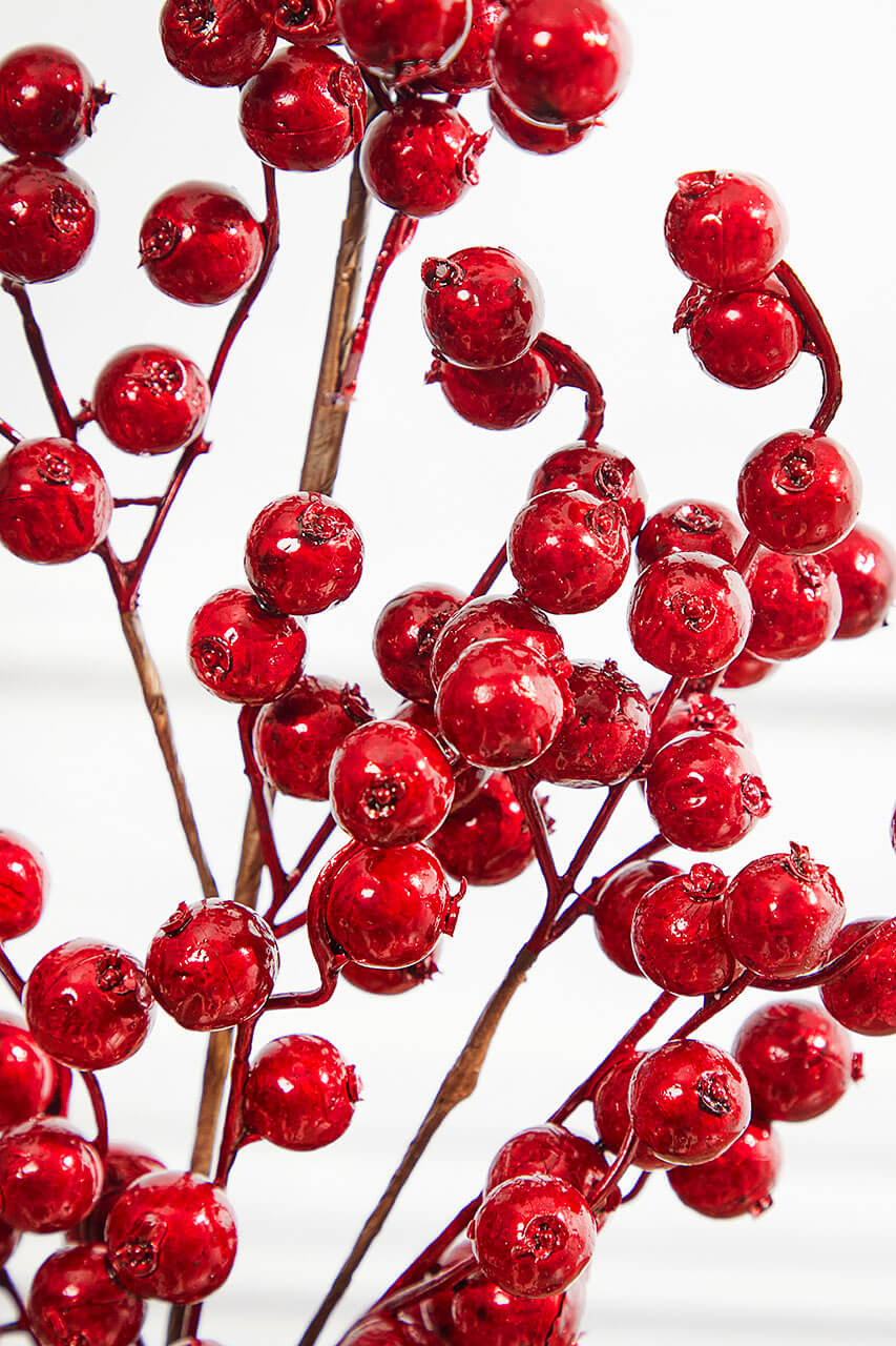 29” Metallic Burgundy Crabapple Spray