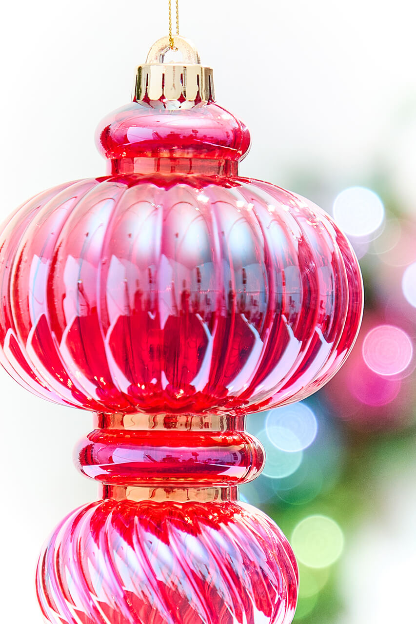 10" Red Iridescent Chandelier Ornament