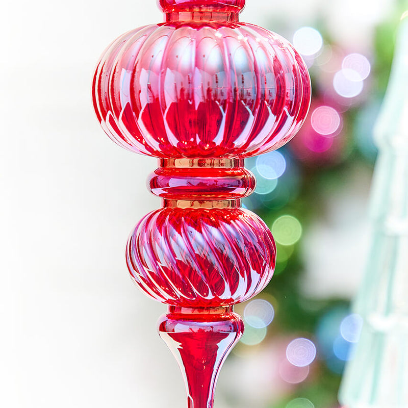 10" Red Iridescent Chandelier Ornament