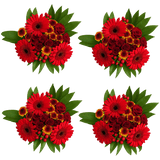 8 Red Fall Flower Bouquets Autumn Arrangement Set