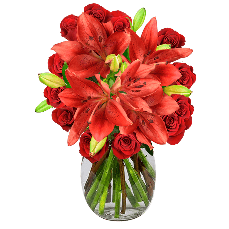 Romantic Rose & Lily Fresh Flower Bouquet Premium Floral Gift
