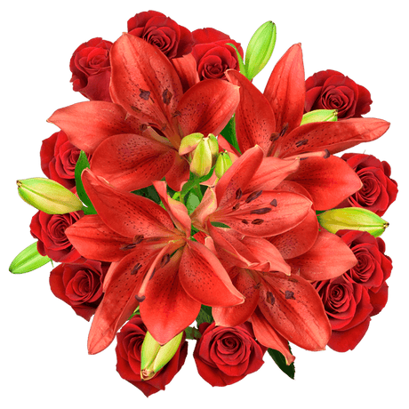 Romantic Rose & Lily Fresh Flower Bouquet Premium Floral Gift