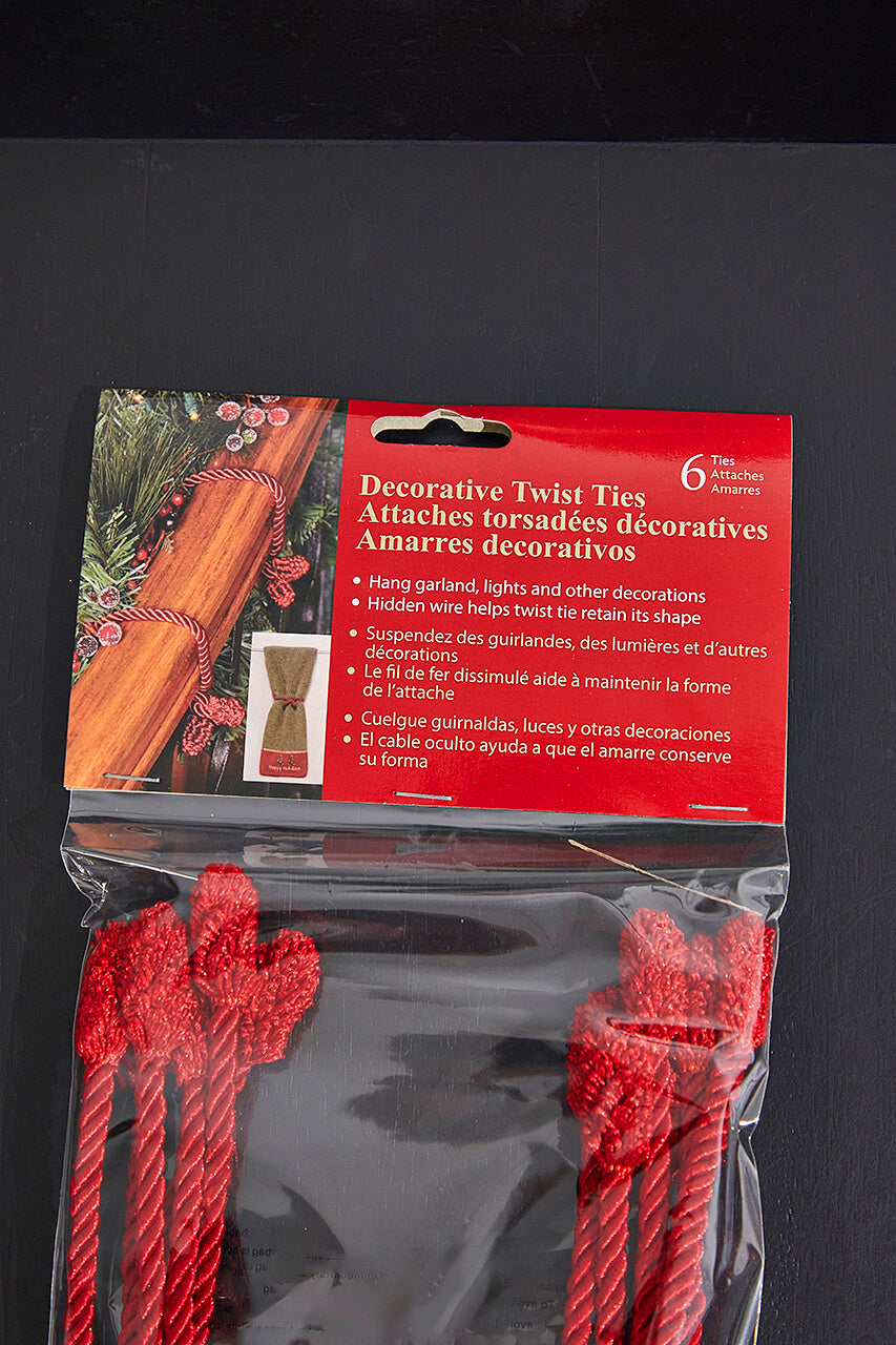 16” Red Decorative Twist Ties