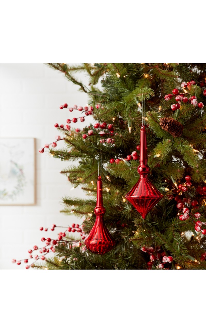 10" Red Glass Drop Ornament