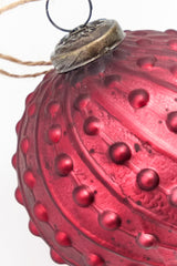 4" Burgundy Hobnail Glass Ball Ornament