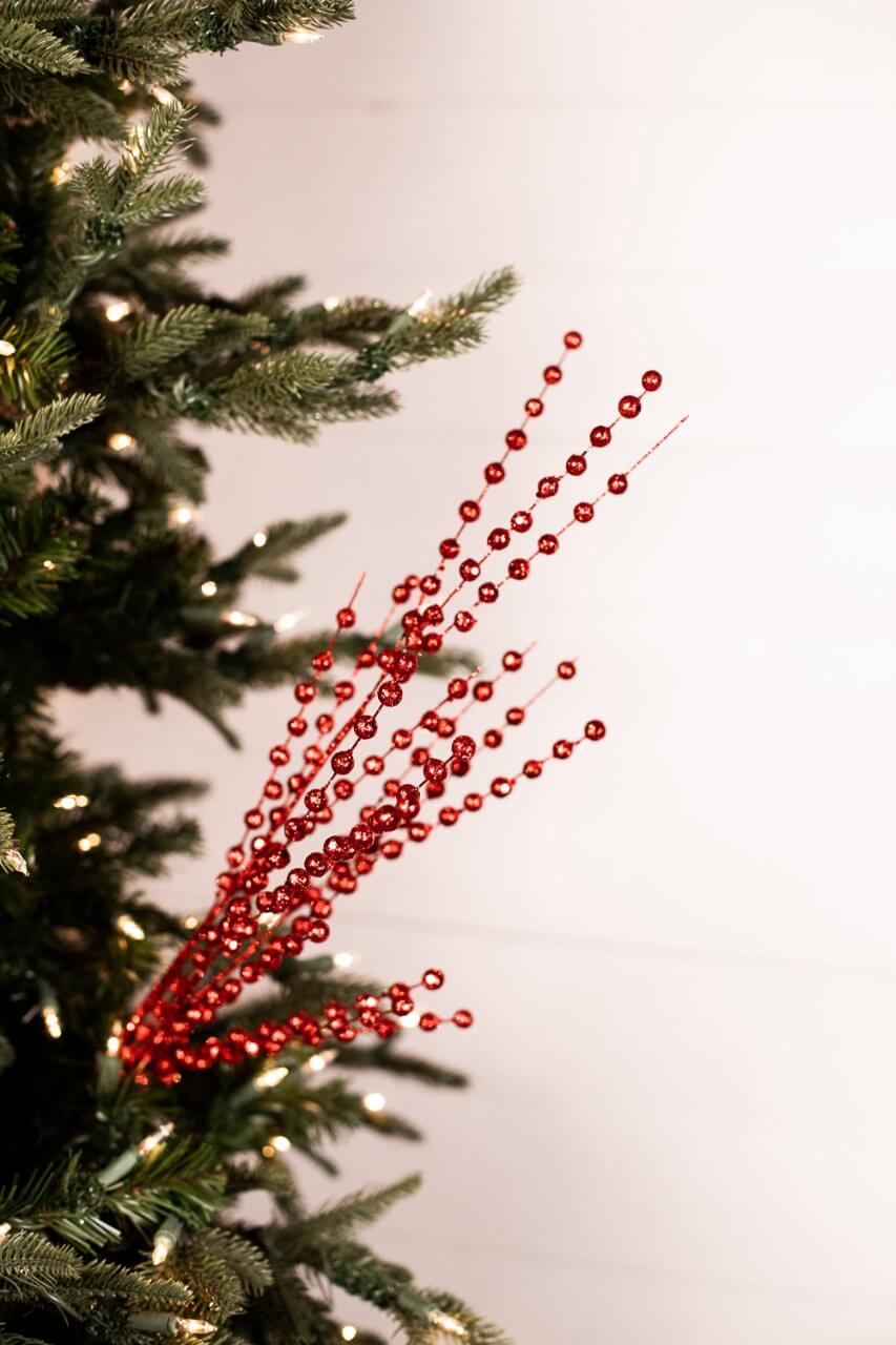 33” Red Glitter Ball Spray