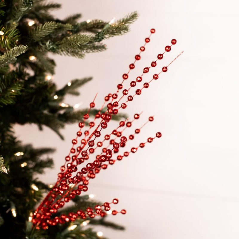 33” Red Glitter Ball Spray