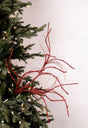 32” Red Glitter Curly Willow Spray