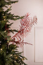 38” Red Glitter Dragon Fern Spray