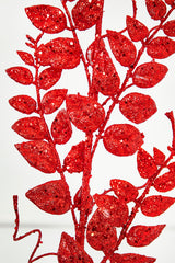 35" Red Glitter/Mica Later Fern Spray