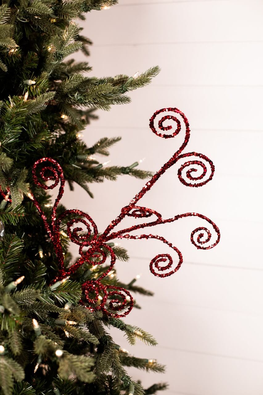 30" Sequins Curl Christmas Spray