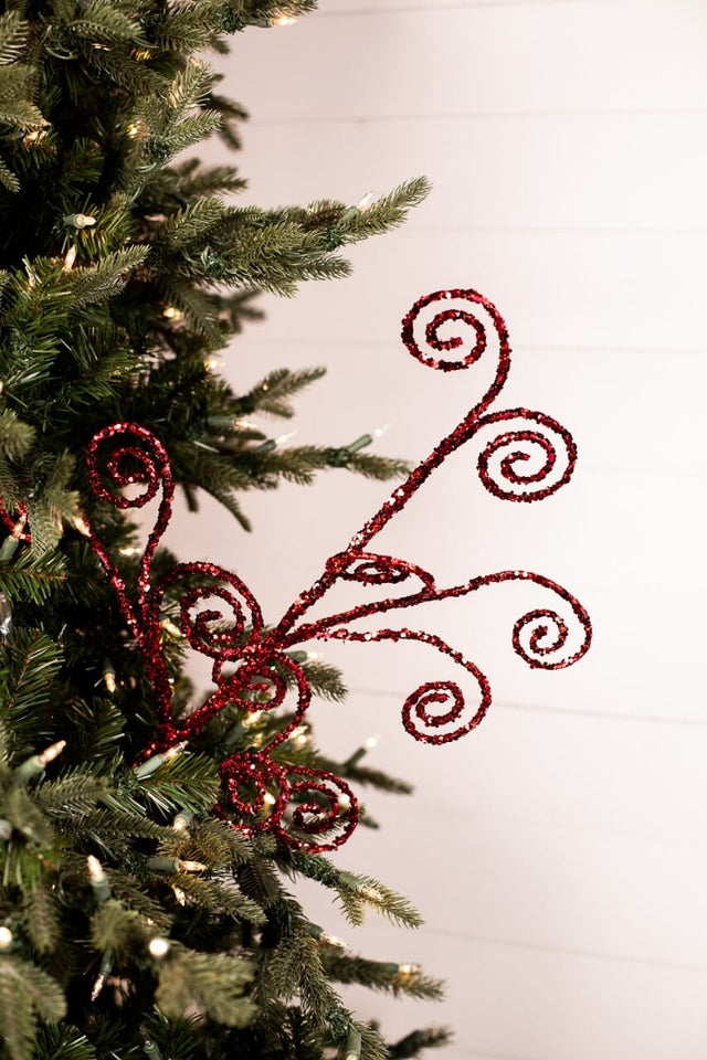 30" Sequins Curl Christmas Spray