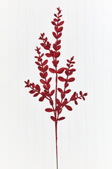30" Red Glitter Eucalyptus Spray