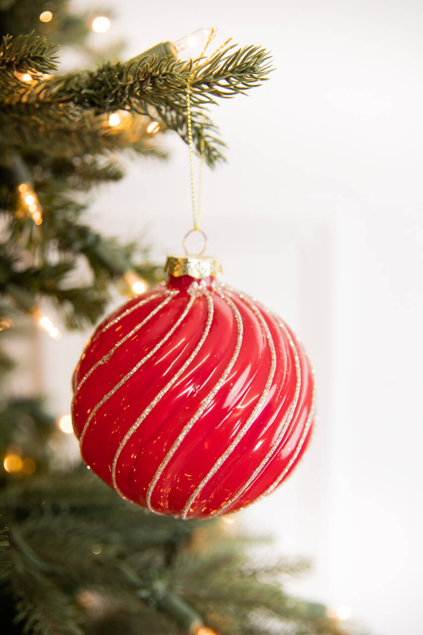 4” Ball Glass Ornament - Set of 4