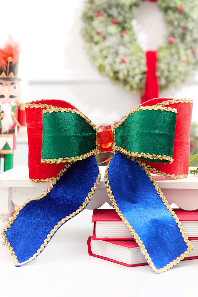12" Nutcracker Velvet Gem Bow