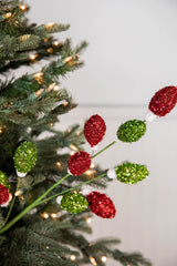 28” Red and Green Lightbulb Stem