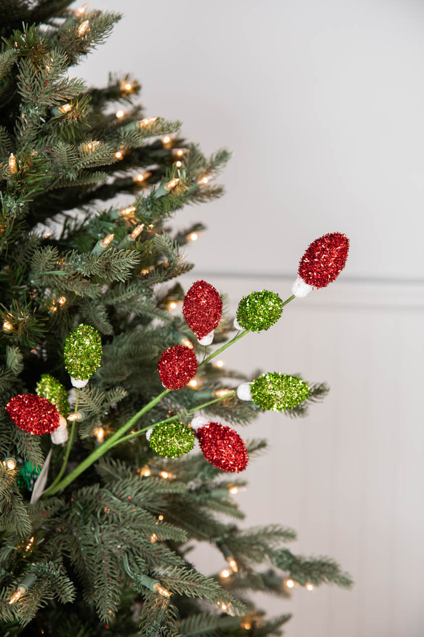 28” Red and Green Lightbulb Stem