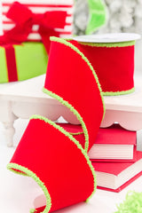 4" x 10 Yards Red Velvet Ribbon