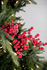 29” Red Iced Crabapple Christmas Sprays (Weather Resistant)
