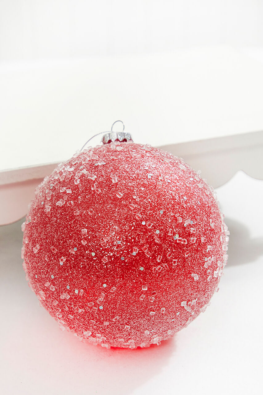 6" Red Ice Gumdrop Ball Ornament