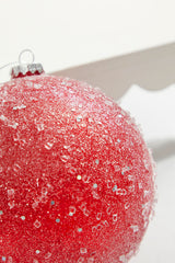6" Red Ice Gumdrop Ball Ornament