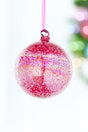 4" Iridescent Red Glass Ball Ornament