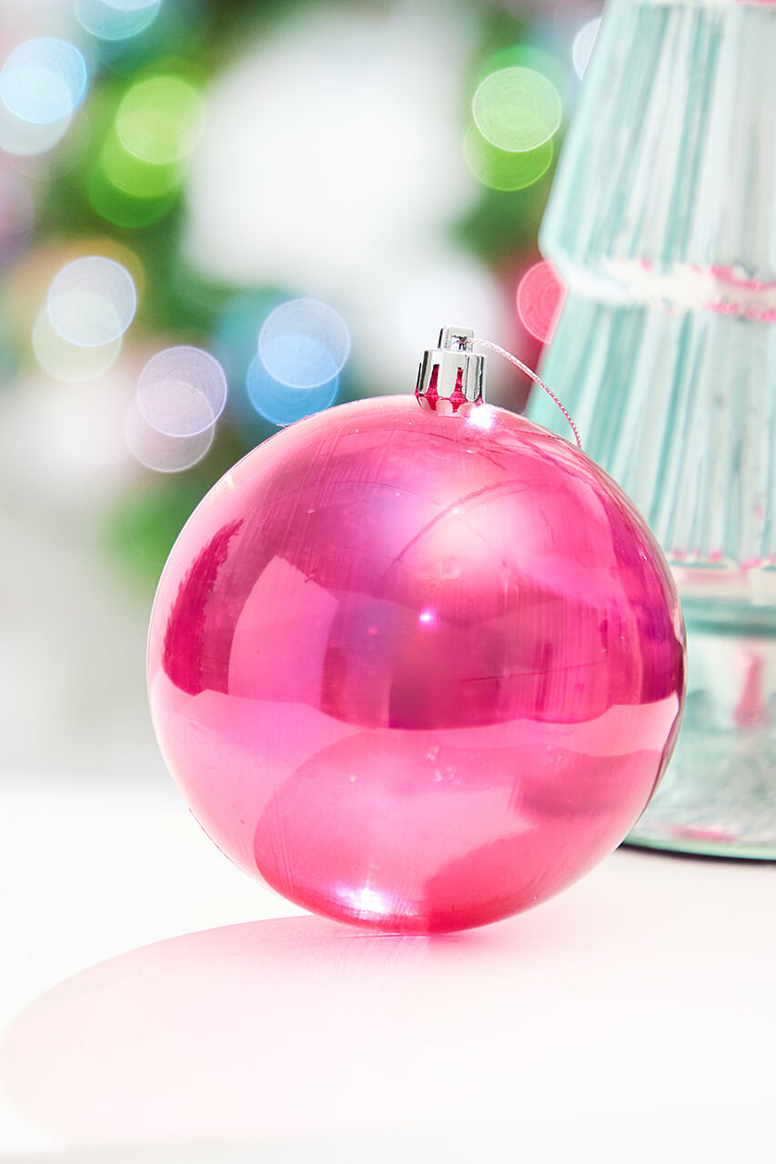 4" Red Iridescent Ball Ornament
