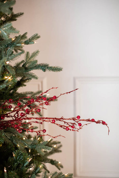 42” Jeweled Bead Branch Spray - Red