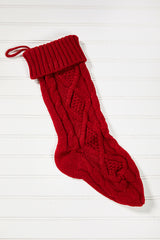 Knitted Christmas Stockings - Red