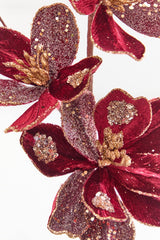 23.5" Burgundy & Gold Magnolia Spray