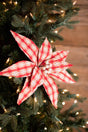 22” x 12.5" Red/Natural Check Poinsettia Stem