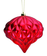 6” Red Matte Diamond - Onion Finial - Set of 2