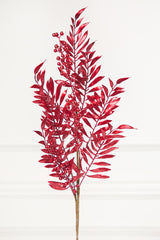 30" Red Metallic Pepperberry Stem
