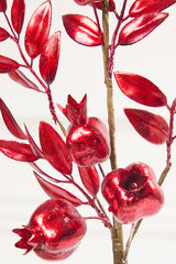 26 Inch Red Metallic Pomegranate Stem – Festive Sparkle for Classic Holiday Elegance