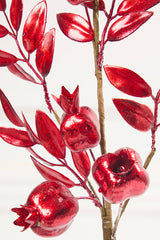 26" Red Metallic Pomegranate Stem