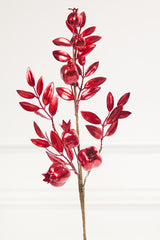 26 Inch Red Metallic Pomegranate Stem – Festive Sparkle for Classic Holiday Elegance