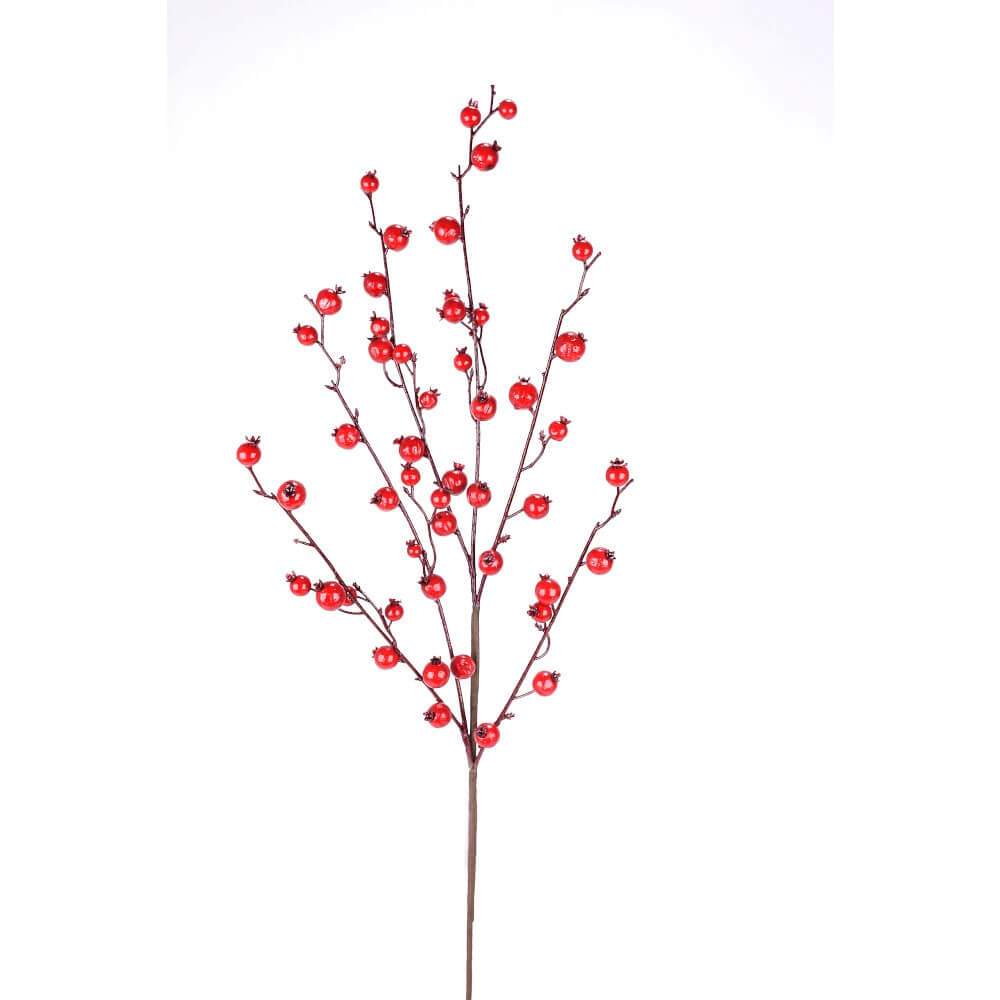 30” Mini Red Pomegranate Christmas Spray
