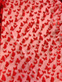 3D Butterflies Red Polyester Fabric - Light Weight Satin Butterflies On 2-Way Stretch Mesh, Red, 54" Width