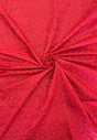 Heavy Eyelet Red Polyester Cotton Fabric - Red Floral Embroidery, 41"- 42" Width