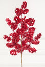 27" Red Metallic Holly Berry Stem