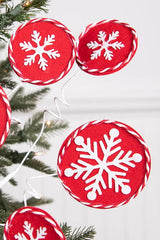 26” Red and White Snowflake Spray