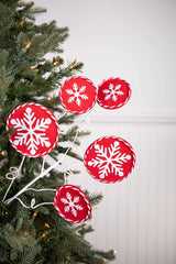 Red White Snowflake Spray 26 Inch Christmas Tree Decoration