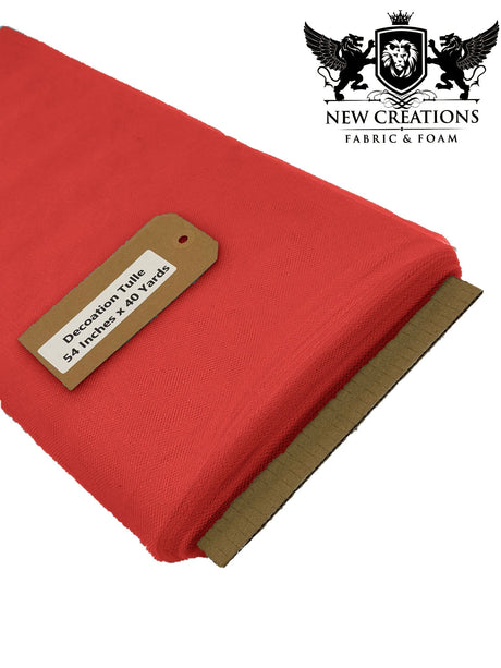Red Tutu Tulle Fabric - Red Sheer Netting, 54" Width (5 Yards)